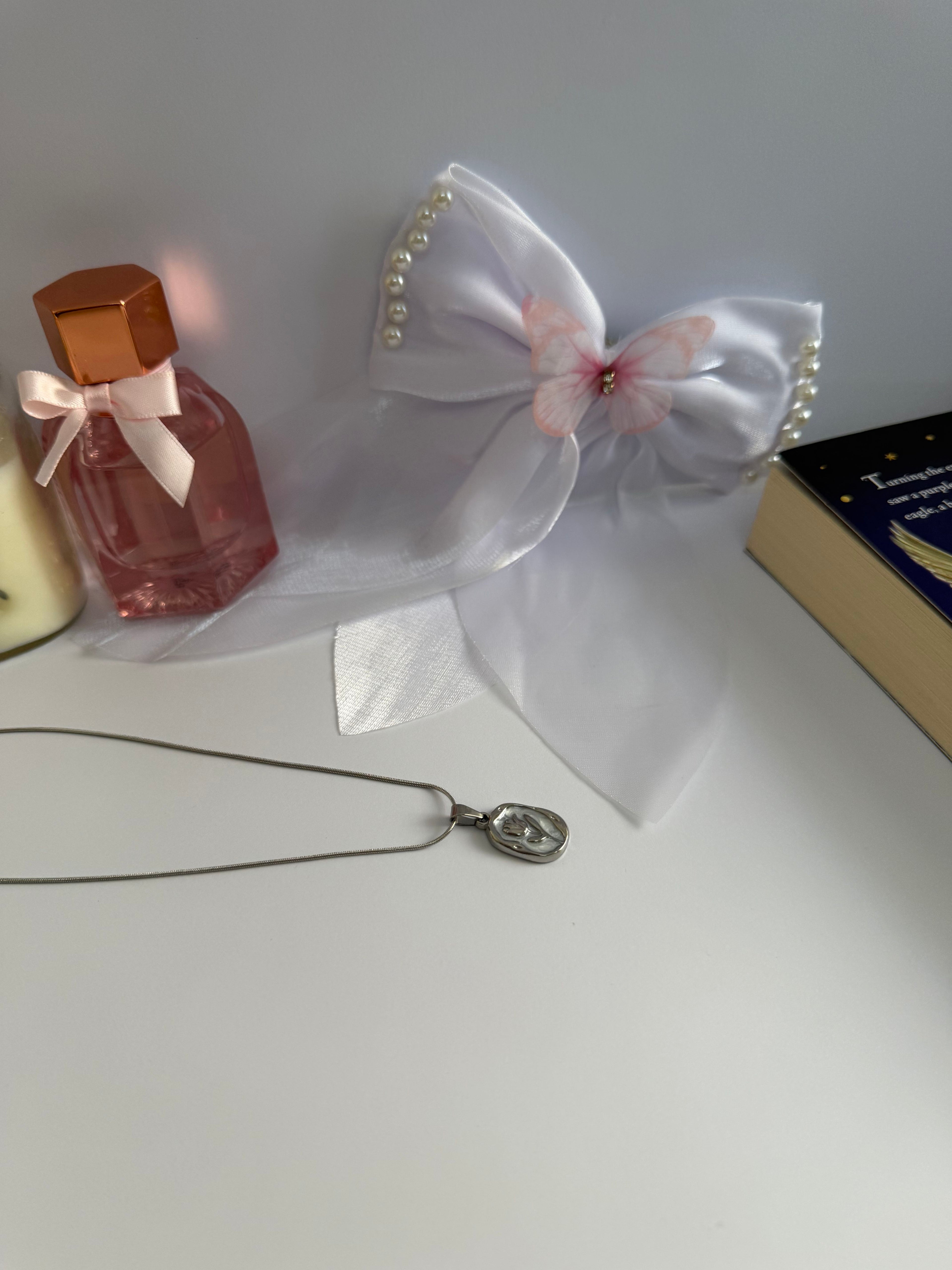 Anti Tarnish White Gold Rose Pendant