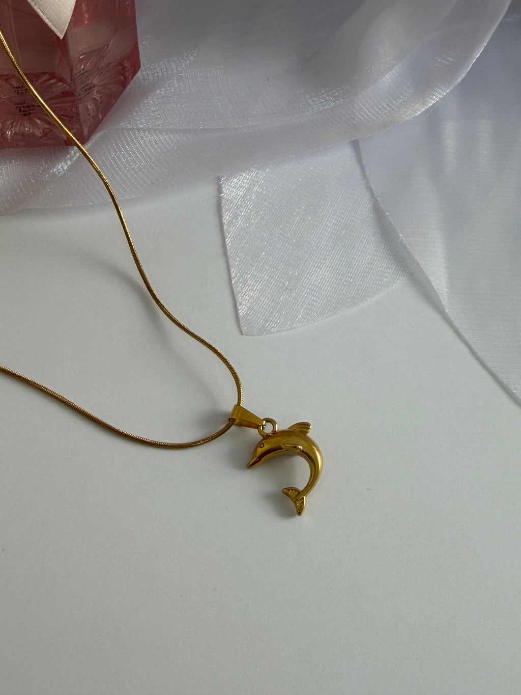 Golden Dolphin Charm Necklace
