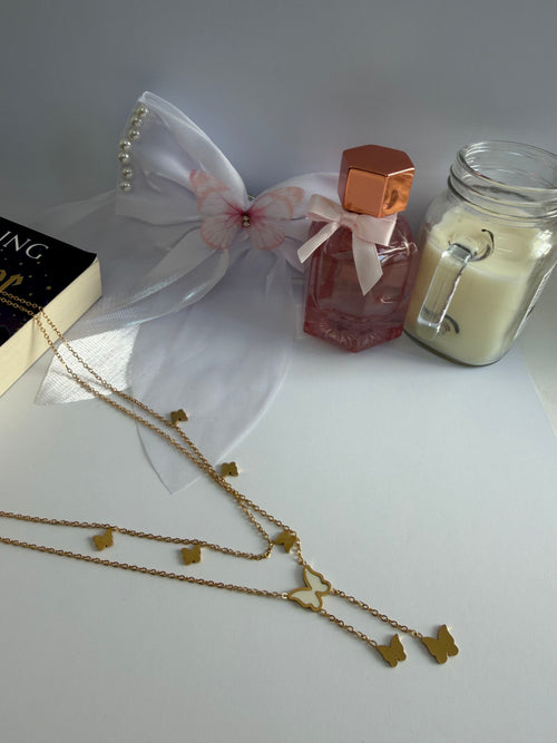 Golden Butterfly Layered Necklace