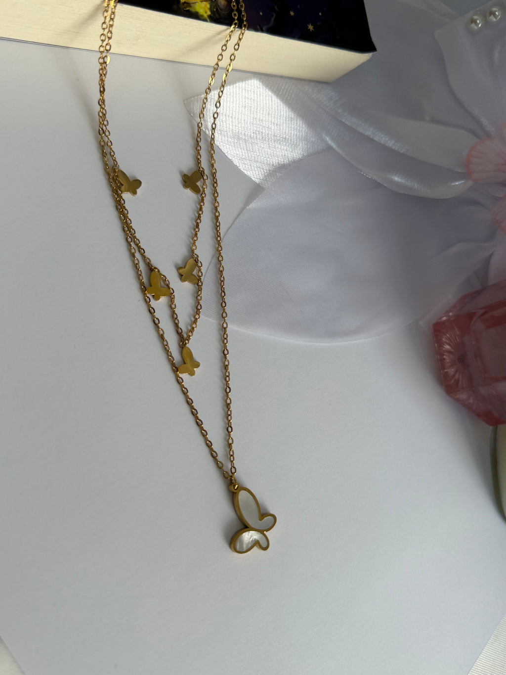 Golden Butterfly Layered Necklace