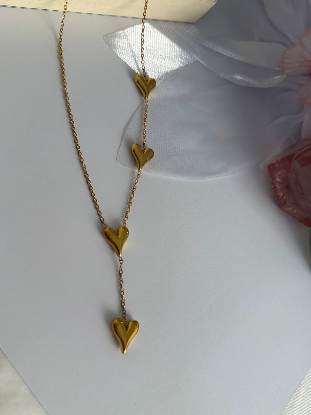 Golden Heart Drop Necklace