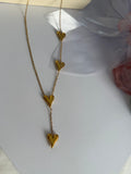 Golden Heart Drop Necklace