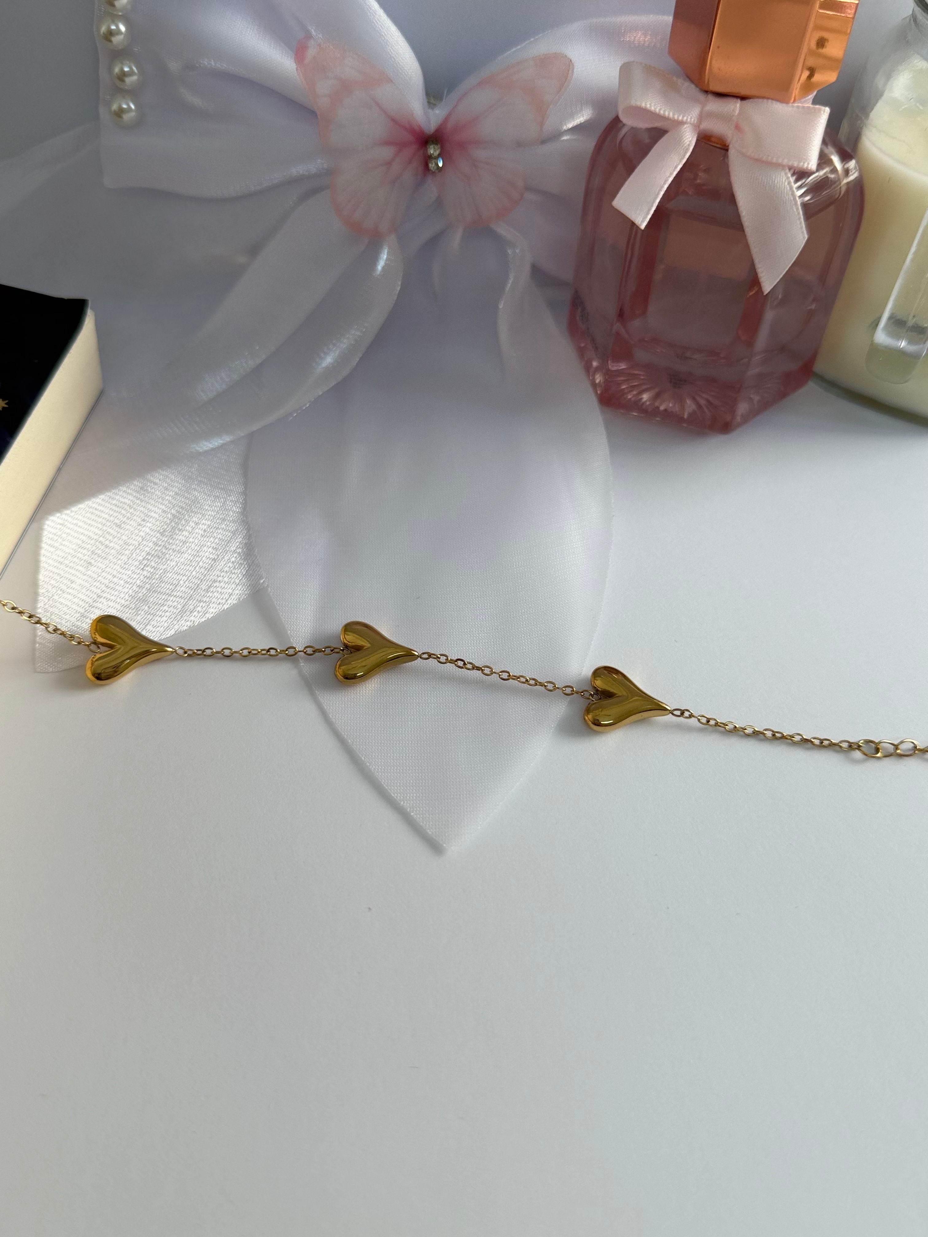 Golden Heart Charm Bracelet