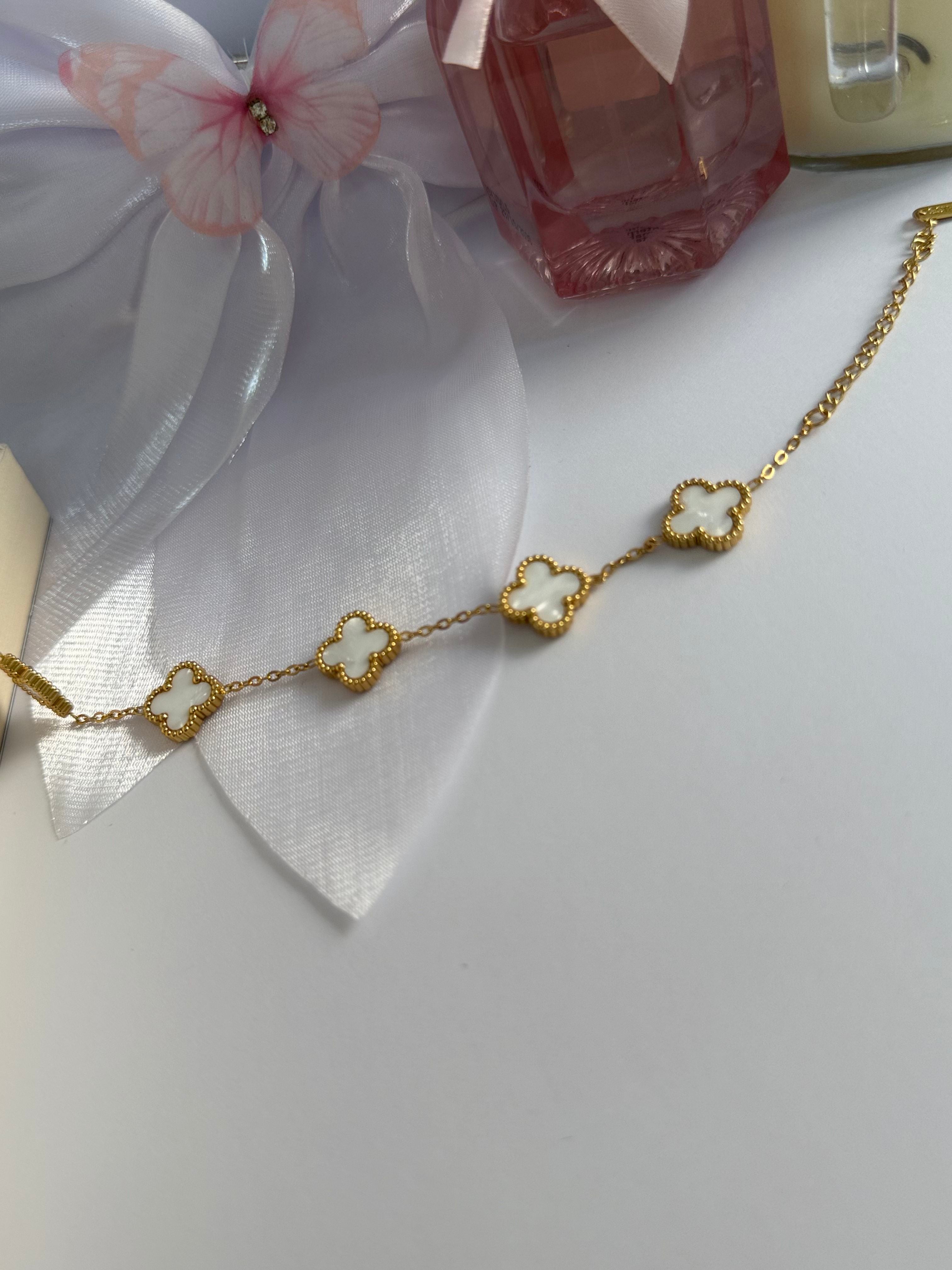Pearl Clover Bracelet White Gold