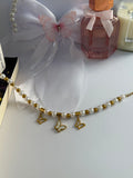 Pearl Butterfly Bracelet Golden White