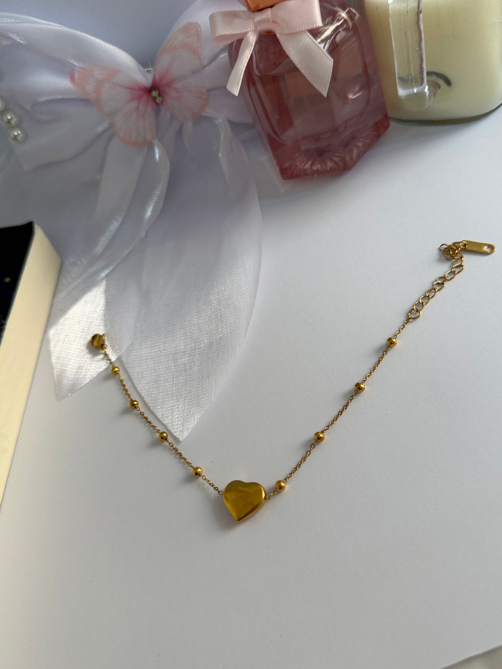 Golden Heart Charm Bracelet
