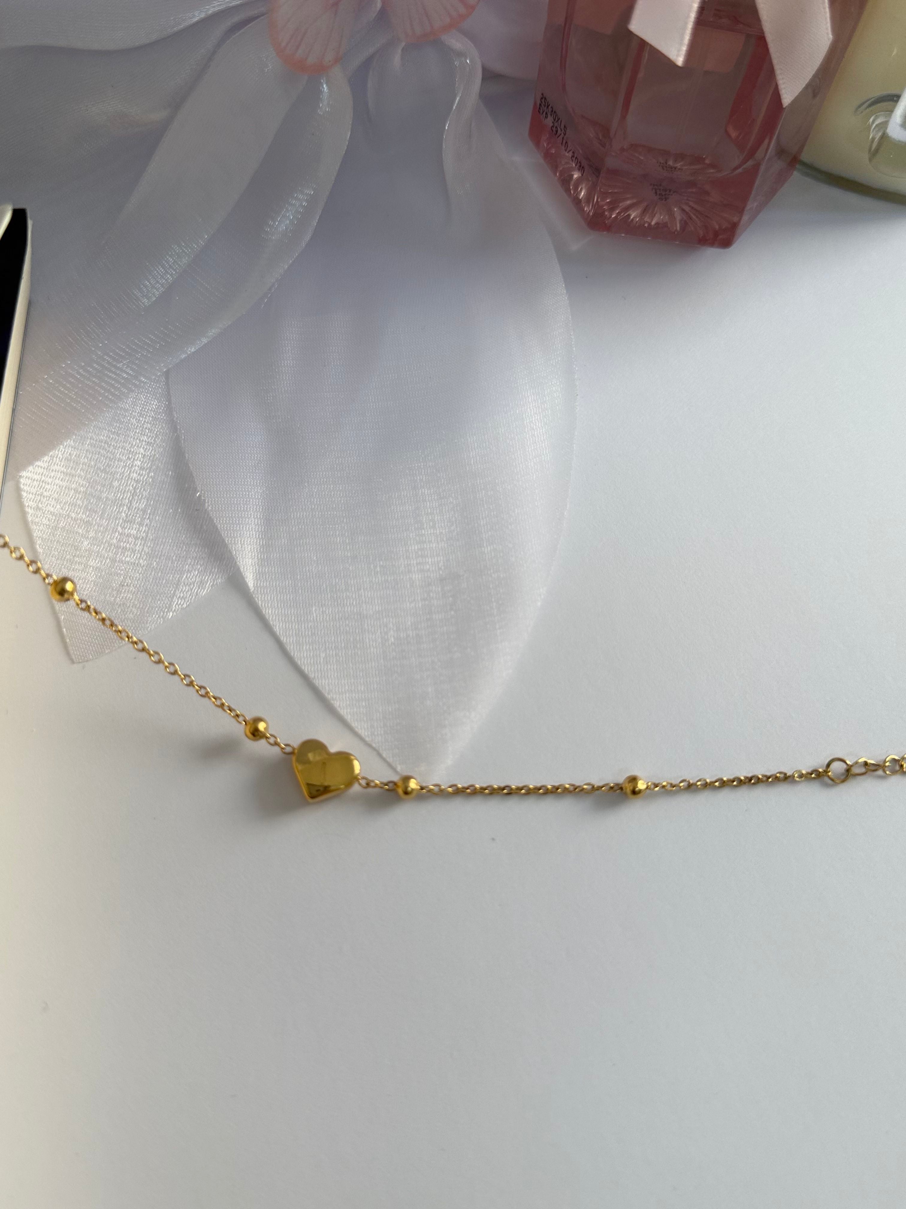 Golden Heart Charm Bracelet