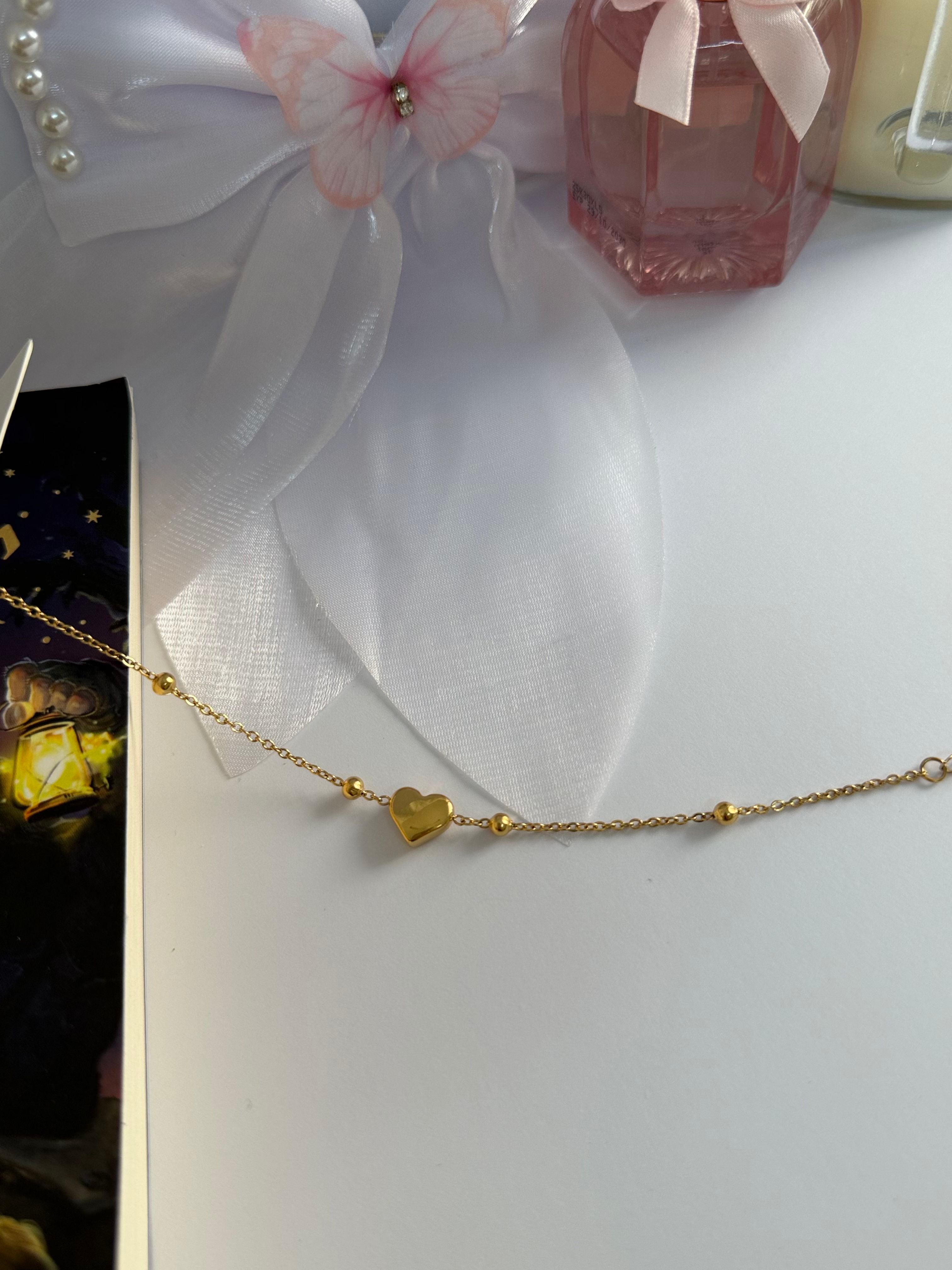 Golden Heart Charm Bracelet