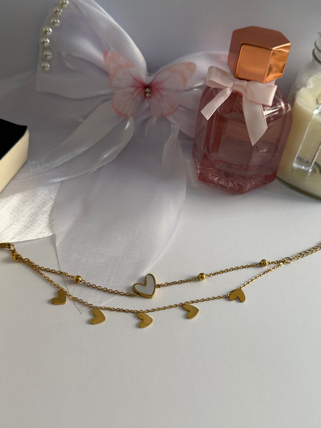 Layered Heart Drop Bracelet
